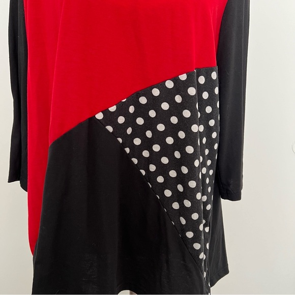 ITA Live red black white polka dot top - Picture 5 of 10